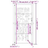 Garden Gate Anthracite 100x200 cm Steel Bamboo Design
