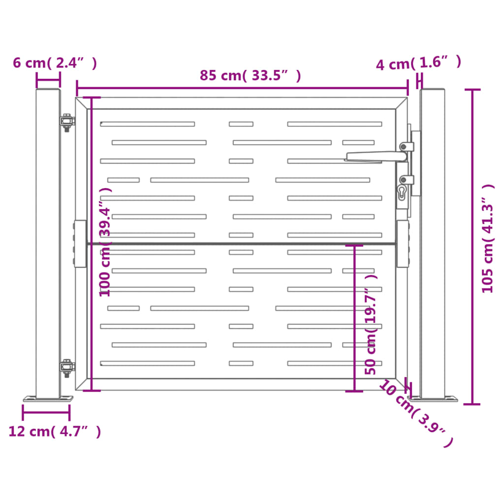 Garden Gate Anthracite 100x100 cm Steel Square Design