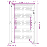 Garden Gate Anthracite 105x155 cm Steel Square Design - Extra Image
