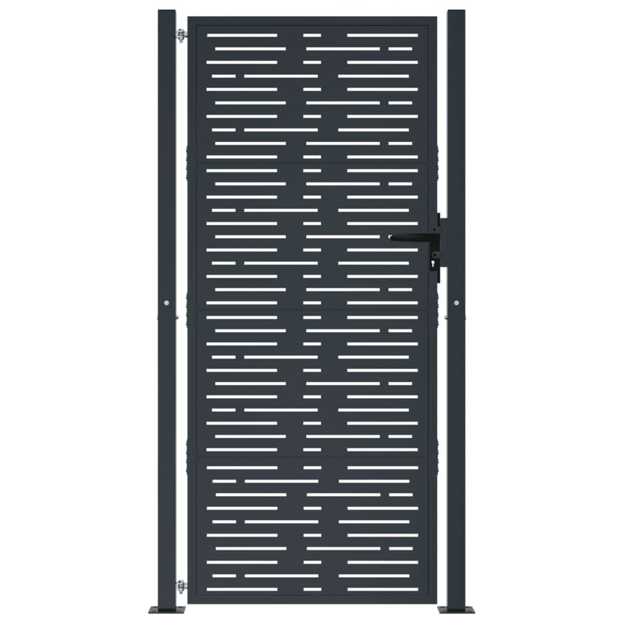 Garden Gate Anthracite 100x175 cm Steel Square Design