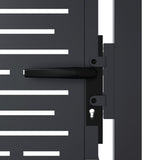 Garden Gate Anthracite 105x180 cm Steel Square Design - Rear View