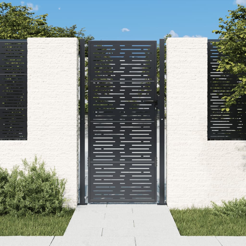 Garden Gate Anthracite 105x205 cm Steel Square Design
