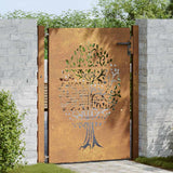 Garden Gate 100x150 cm Corten Steel Tree Design - Side View