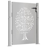 Garden Gate 100x150 cm Corten Steel Tree Design - 45-Degree Angle