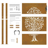 Garden Gate 100x150 cm Corten Steel Tree Design - Extra Image