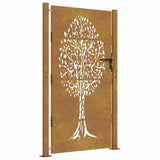 Garden Gate 100x175 cm Corten Steel Tree Design