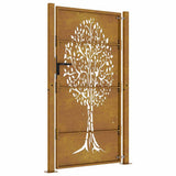 Garden Gate 100x175 cm Corten Steel Tree Design