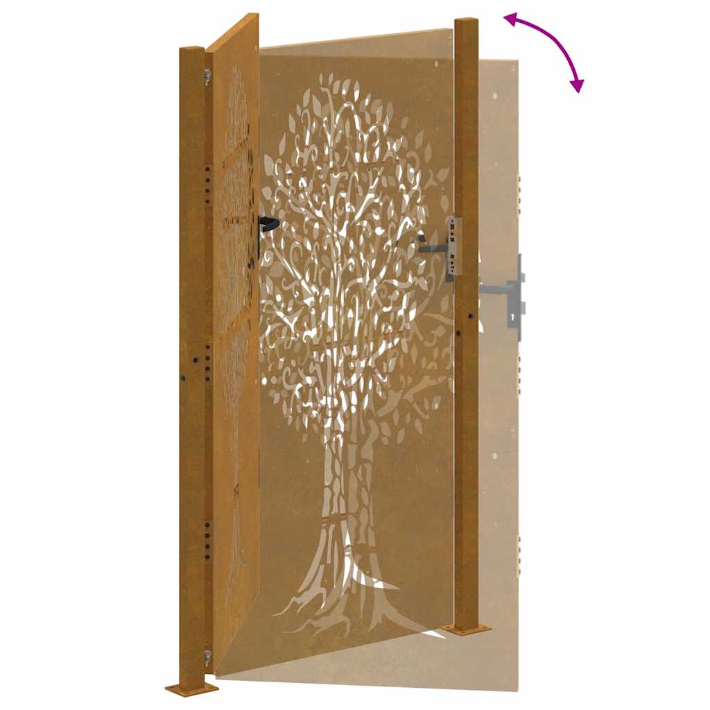 Garden Gate 100x175 cm Corten Steel Tree Design
