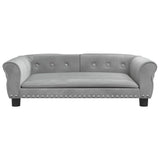 Dog Bed Light Grey 95x55x30 cm Velvet - Side View