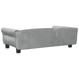 Dog Bed Light Grey 95x55x30 cm Velvet - 45-Degree Angle