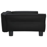 Dog Bed Black 95x55x30 cm Faux Leather - Top-Down View
