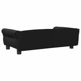 Dog Bed Black 95x55x30 cm Faux Leather - 45-Degree Angle