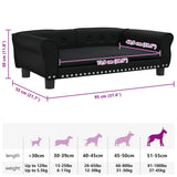 Dog Bed Black 95x55x30 cm Faux Leather - Close-Up Angle