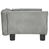 Dog Bed Light Grey 70x45x30 cm Velvet - Top-Down View