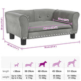 Dog Bed Light Grey 70x45x30 cm Velvet - Close-Up Angle