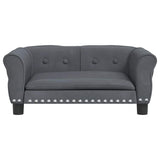 Dog Bed Dark Grey 70x45x30 cm Velvet - Side View