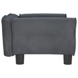 Dog Bed Dark Grey 70x45x30 cm Velvet - Top-Down View
