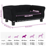 Dog Bed Black 70x45x30 cm Velvet