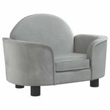 Dog Bed Light Grey 66x40x45 cm Velvet - Front View