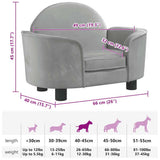 Dog Bed Light Grey 66x40x45 cm Velvet