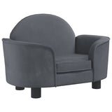 Dog Bed Dark Grey 66x40x45 cm Velvet - Front View