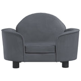 Dog Bed Dark Grey 66x40x45 cm Velvet - Side View