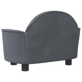 Dog Bed Dark Grey 66x40x45 cm Velvet - 45-Degree Angle