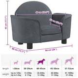 Dog Bed Dark Grey 66x40x45 cm Velvet - Close-Up Angle