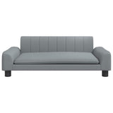 Dog Bed Light Grey 90x53x30 cm Fabric - Side View
