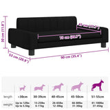 Dog Bed Black 90x53x30 cm Fabric - Close-Up Angle