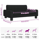 Dog Bed Black 70x45x30 cm Fabric - Close-Up Angle