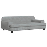 Dog Bed Light Grey 90x53x30 cm Velvet - Front View