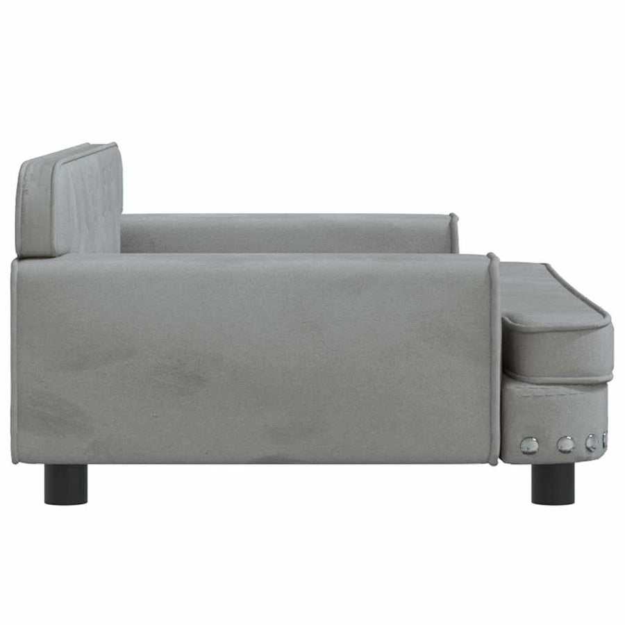 Dog Bed Light Grey 90x53x30 cm Velvet
