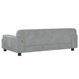 Dog Bed Light Grey 90x53x30 cm Velvet - 45-Degree Angle