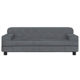 Dog Bed Dark Grey 90x53x30 cm Velvet - Side View