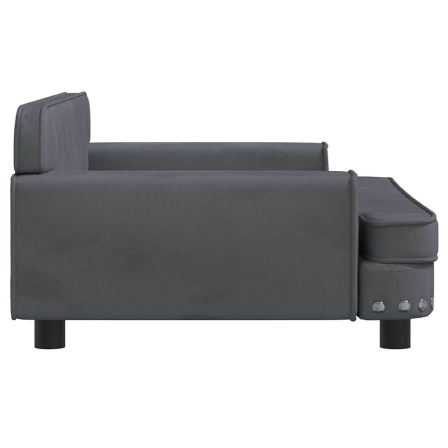 Dog Bed Dark Grey 90x53x30 cm Velvet