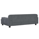 Dog Bed Dark Grey 90x53x30 cm Velvet - 45-Degree Angle