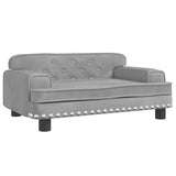 Dog Bed Light Grey 70x45x30 cm Velvet - Front View