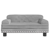 Dog Bed Light Grey 70x45x30 cm Velvet - Side View