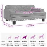Dog Bed Light Grey 70x45x30 cm Velvet