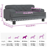 Dog Bed Dark Grey 70x45x30 cm Velvet