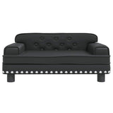 Dog Bed Black 70x45x30 cm Faux Leather