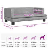 Dog Bed Light Grey 80x45x30 cm Velvet - Close-Up Angle