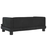 Dog Bed Black 80x45x30 cm Velvet - 45-Degree Angle