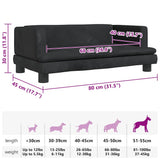 Dog Bed Black 80x45x30 cm Velvet - Close-Up Angle