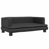 Dog Bed Black 80x45x30 cm Faux Leather - Front View
