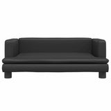 Dog Bed Black 80x45x30 cm Faux Leather - Side View
