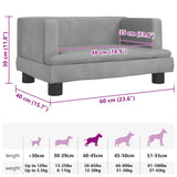 Dog Bed Light Grey 60x40x30 cm Velvet - Close-Up Angle