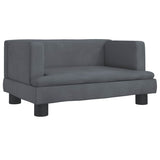 Dog Bed Dark Grey 60x40x30 cm Velvet - Front View