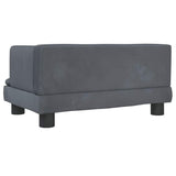 Dog Bed Dark Grey 60x40x30 cm Velvet - 45-Degree Angle